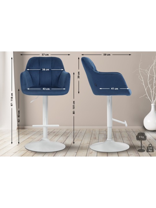 Barkruk Natoma fluweel, blauw Barkruk Natoma fluweel, blauw