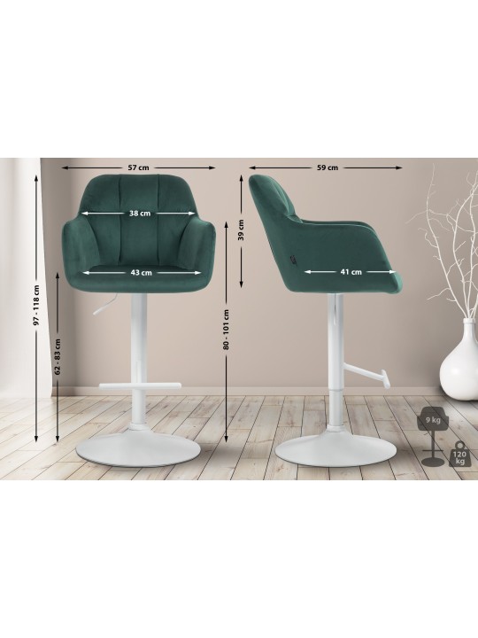 Barkruk Natoma fluweel, groen Barkruk Natoma fluweel, groen