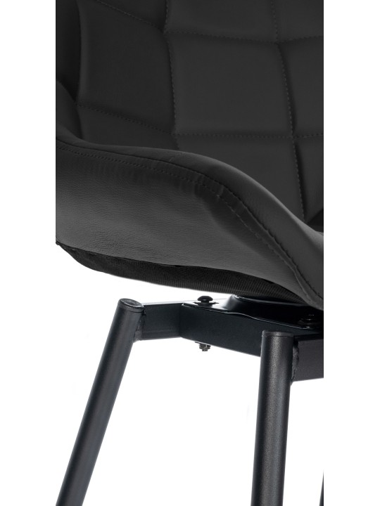 Weston draaibare barkruk kunstleer, zwart