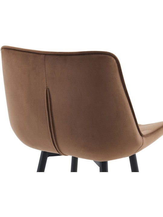 Barkruk Dartford fluweel, bruin