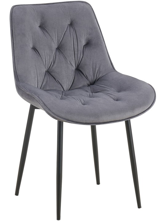 Wallace fluwelen eetkamerstoel, donkergrijs Wallace fluwelen eetkamerstoel, donkergrijs