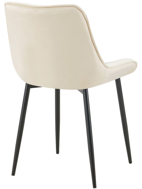 Wallace fluwelen eetkamerstoel, crème