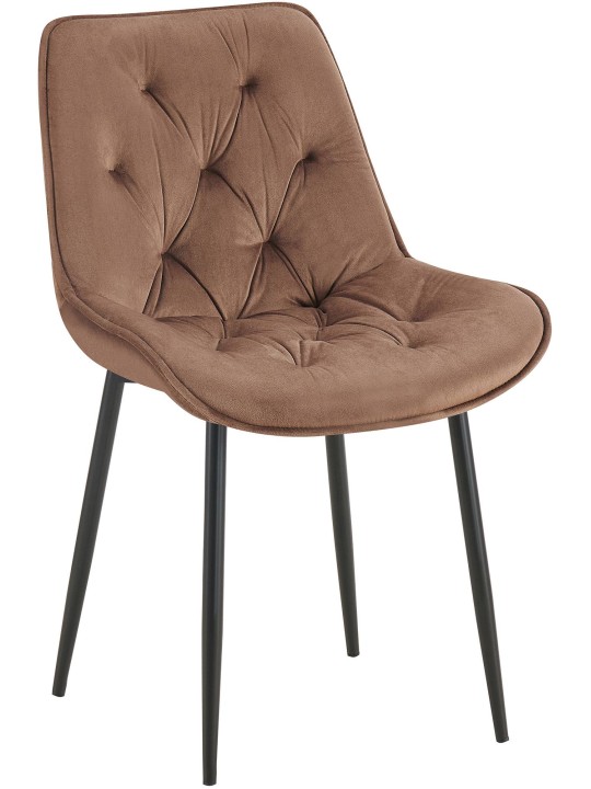 Wallace fluwelen eetkamerstoel, bruin