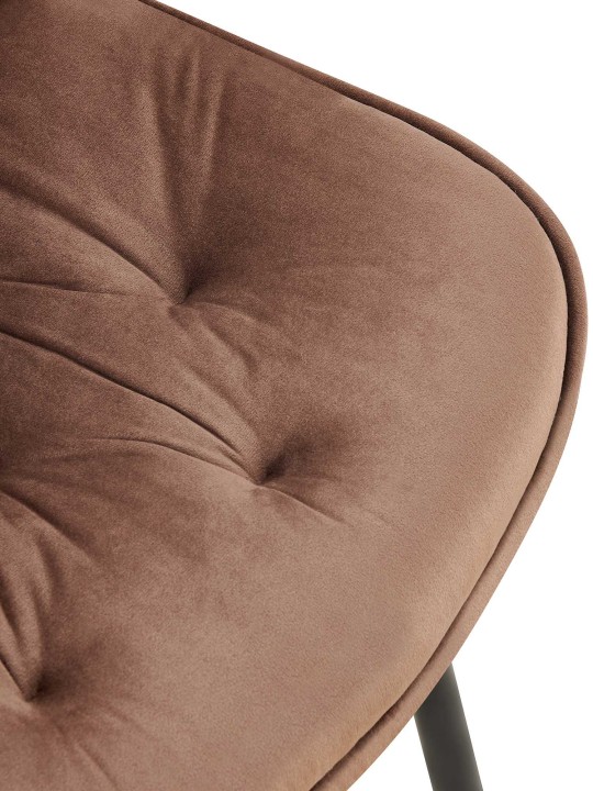 Wallace fluwelen eetkamerstoel, bruin