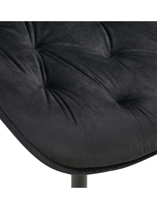 Wallace fluwelen eetkamerstoel, zwart