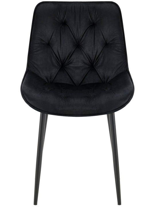 Wallace fluwelen eetkamerstoel, zwart