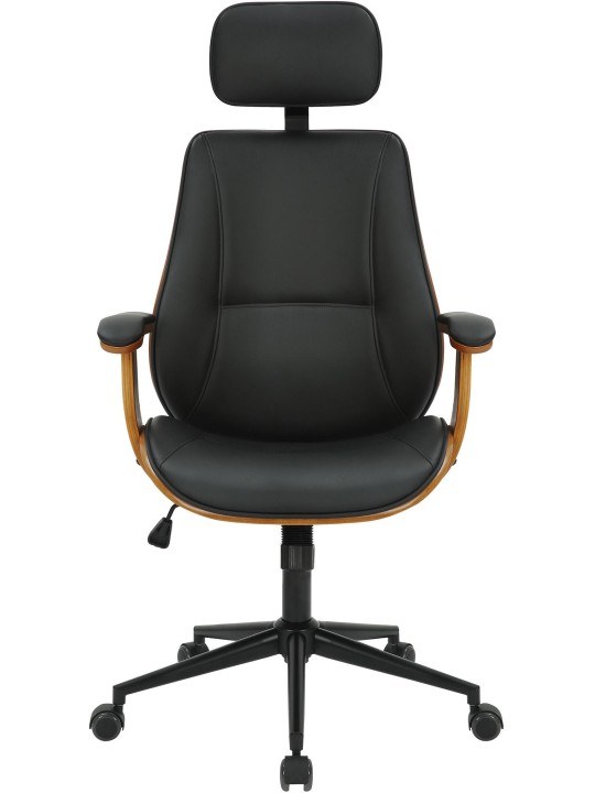 Bureaustoel Lugo kunstleer, walnoot/zwart