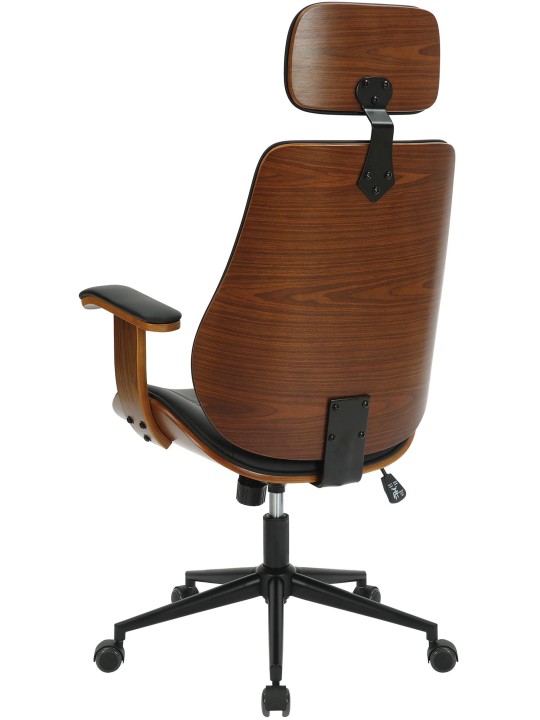 Bureaustoel Lugo kunstleer, walnoot/zwart