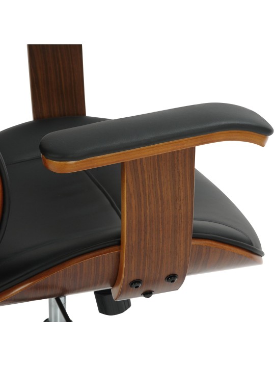 Bureaustoel Lugo kunstleer, walnoot/zwart