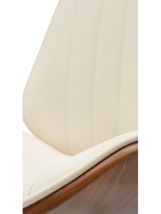 Set van 2 barkrukken Nova kunstleer, walnoot/crème