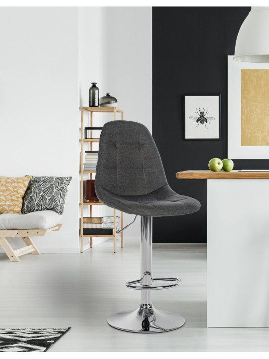 Barkruk Elmore stof C, donkergrijs