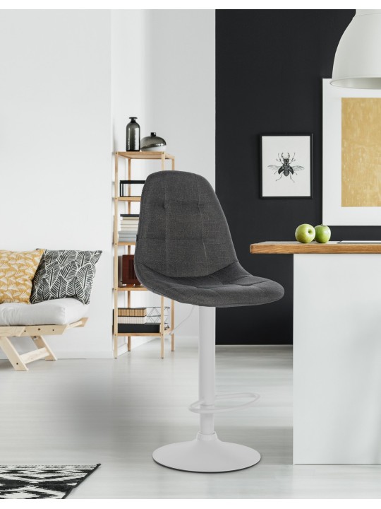 Barkruk Elmore stof W, donkergrijs