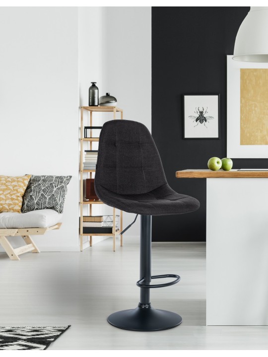 Barkruk Elmore stof B, zwart