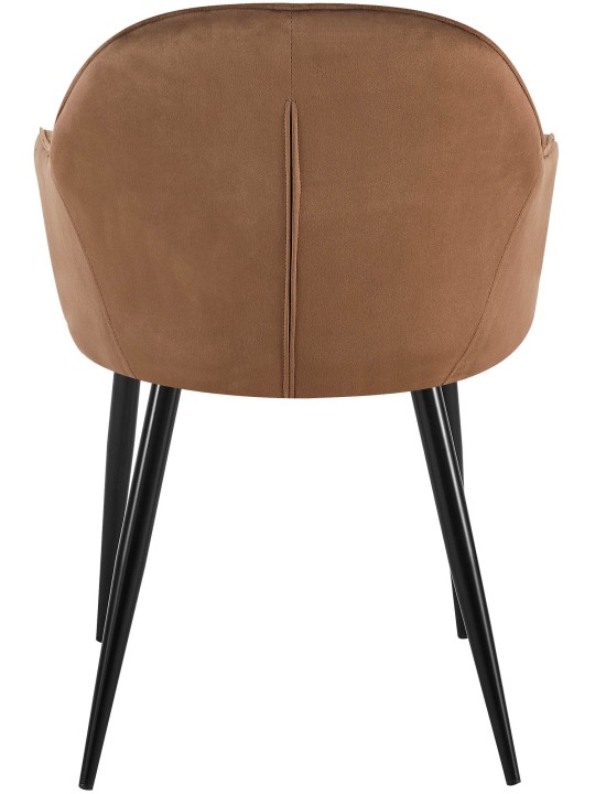 Set van 2 eetkamerstoelen Boise fluweel, bruin