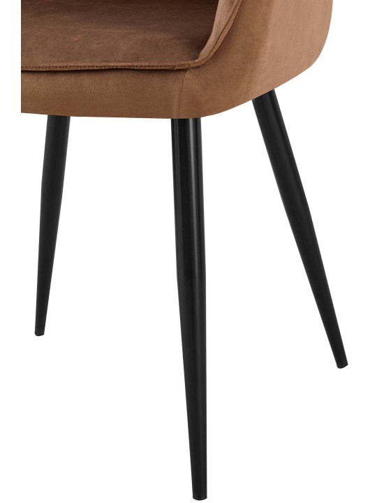 Set van 2 eetkamerstoelen Boise fluweel, bruin