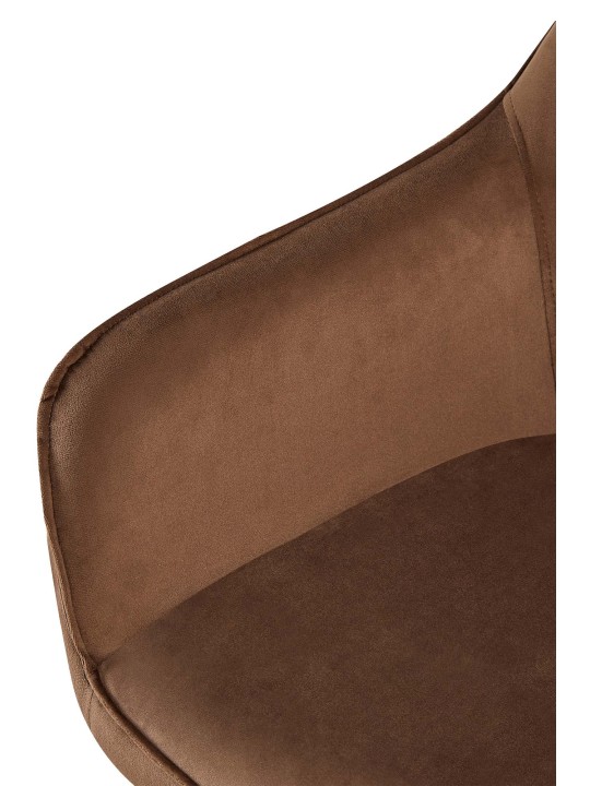 Set van 2 eetkamerstoelen Boise fluweel, bruin