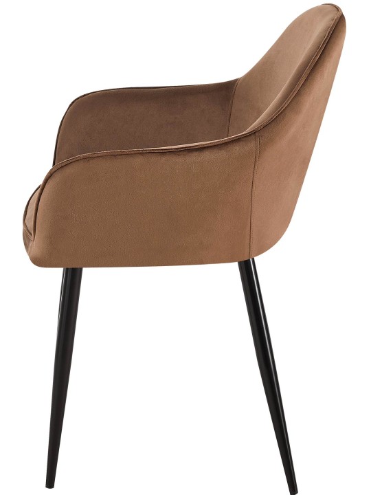 Set van 2 eetkamerstoelen Boise fluweel, bruin