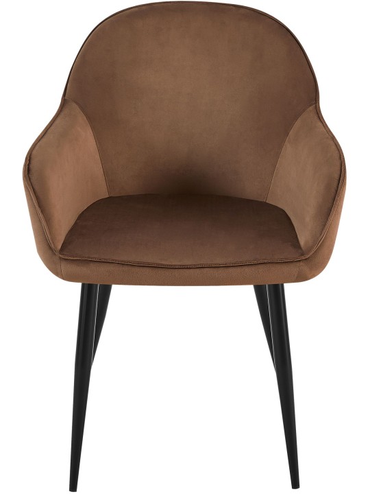 Set van 2 eetkamerstoelen Boise fluweel, bruin