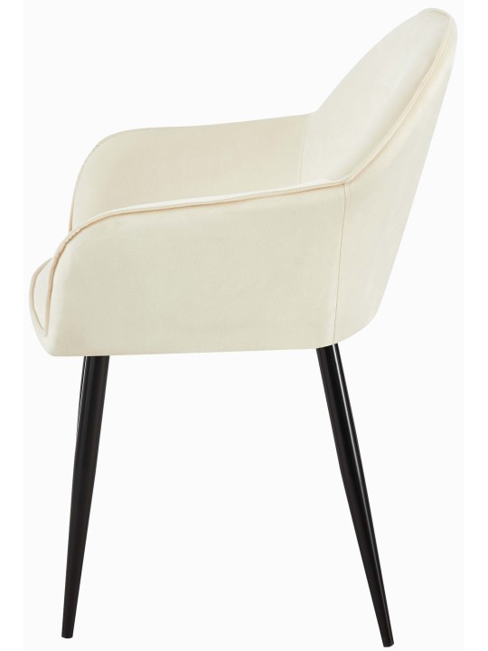 Set van 2 eetkamerstoelen Boise fluweel, crème Set van 2 eetkamerstoelen Boise fluweel, crème