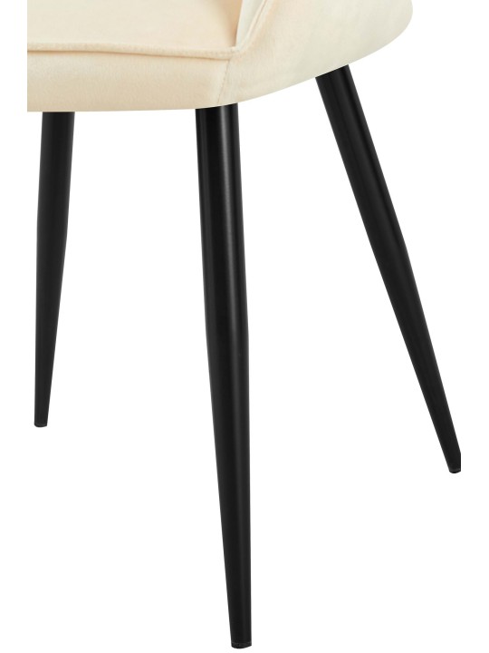 Set van 2 eetkamerstoelen Boise fluweel, crème Set van 2 eetkamerstoelen Boise fluweel, crème