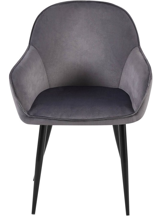 Set van 2 eetkamerstoelen Boise fluweel, donkergrijs