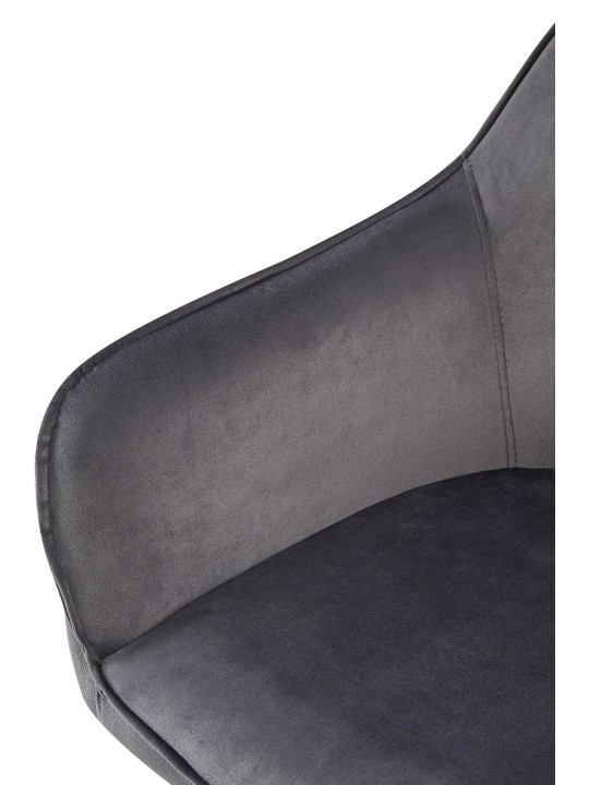 Set van 2 eetkamerstoelen Boise fluweel, donkergrijs