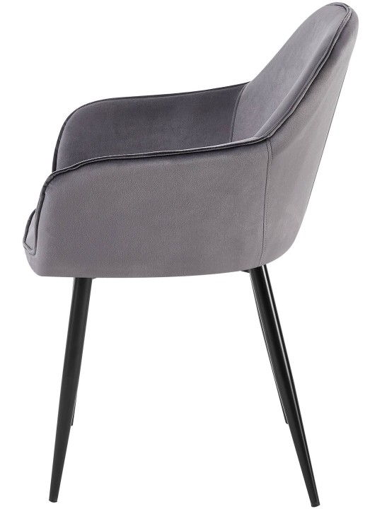 Set van 2 eetkamerstoelen Boise fluweel, donkergrijs