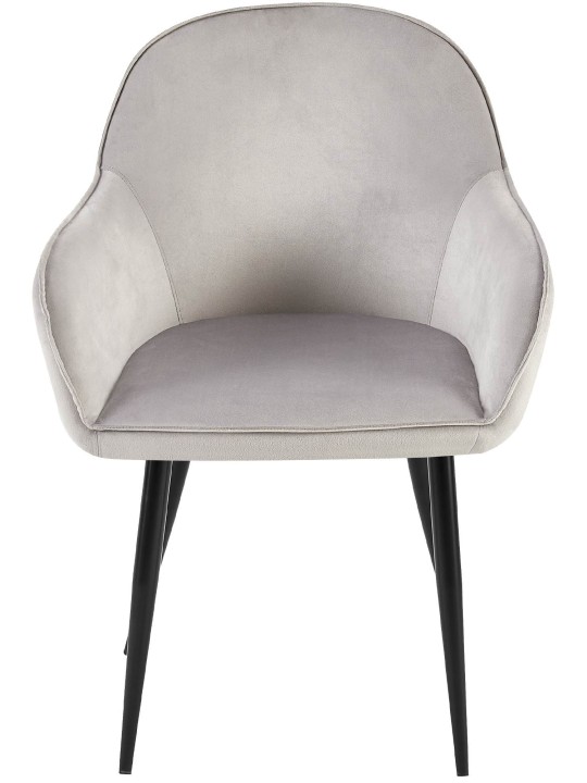 Set van 2 eetkamerstoelen Boise fluweel, grijs