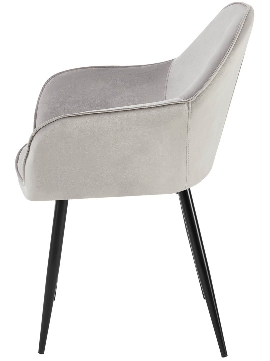 Set van 2 eetkamerstoelen Boise fluweel, grijs