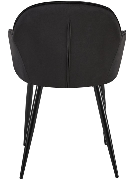 Set van 2 eetkamerstoelen Boise fluweel, zwart Set van 2 eetkamerstoelen Boise fluweel, zwart