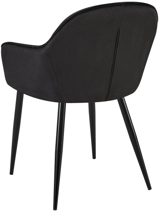 Set van 2 eetkamerstoelen Boise fluweel, zwart Set van 2 eetkamerstoelen Boise fluweel, zwart