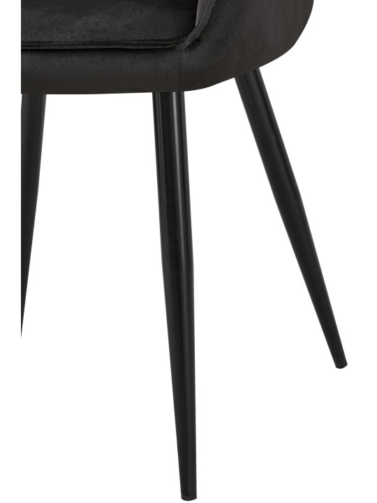 Set van 2 eetkamerstoelen Boise fluweel, zwart Set van 2 eetkamerstoelen Boise fluweel, zwart