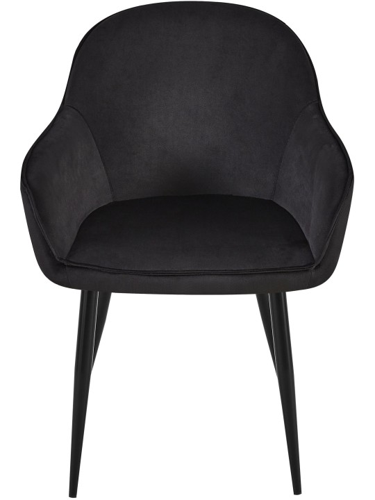 Set van 2 eetkamerstoelen Boise fluweel, zwart Set van 2 eetkamerstoelen Boise fluweel, zwart