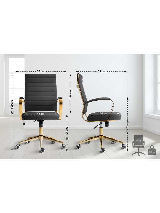 Bureaustoel Havana kunstleer, zwart Bureaustoel Havana kunstleer, zwart