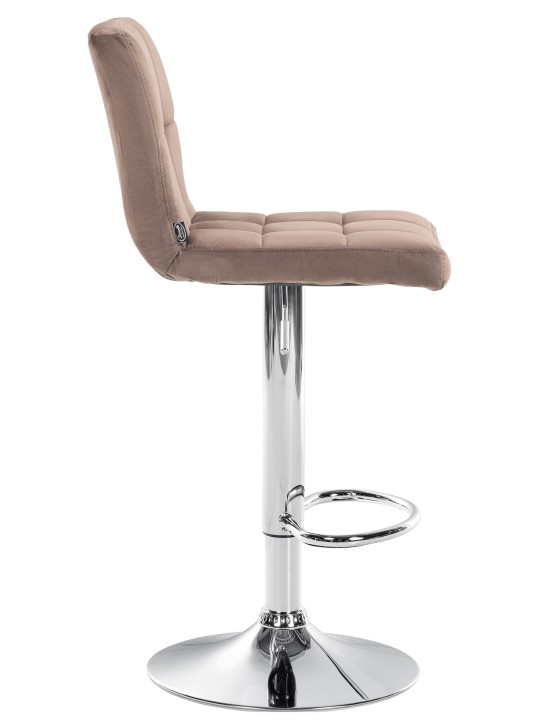 Barkruk Peru fluweel chroom, bruin Barkruk Peru fluweel chroom, bruin