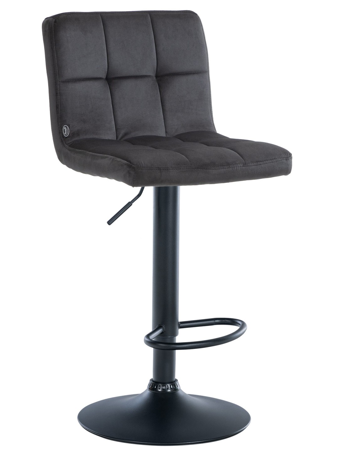 Barkruk Peru fluweel, zwart