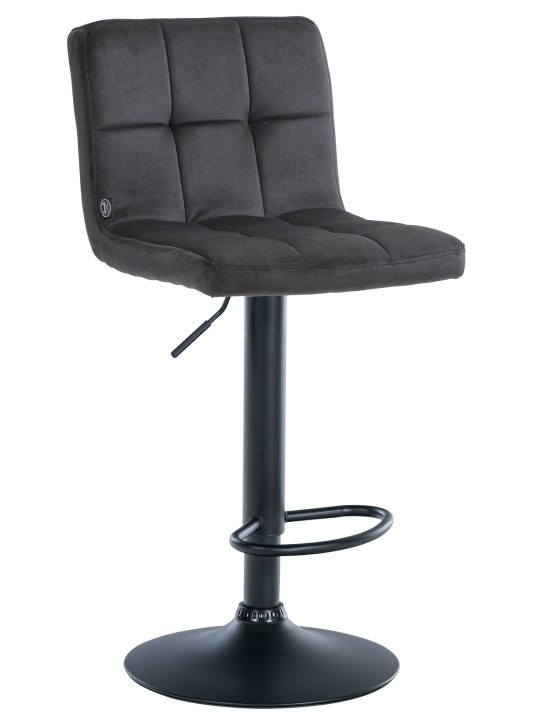 Barkruk Peru fluweel, zwart