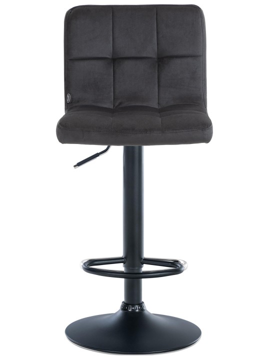 Barkruk Peru fluweel, zwart