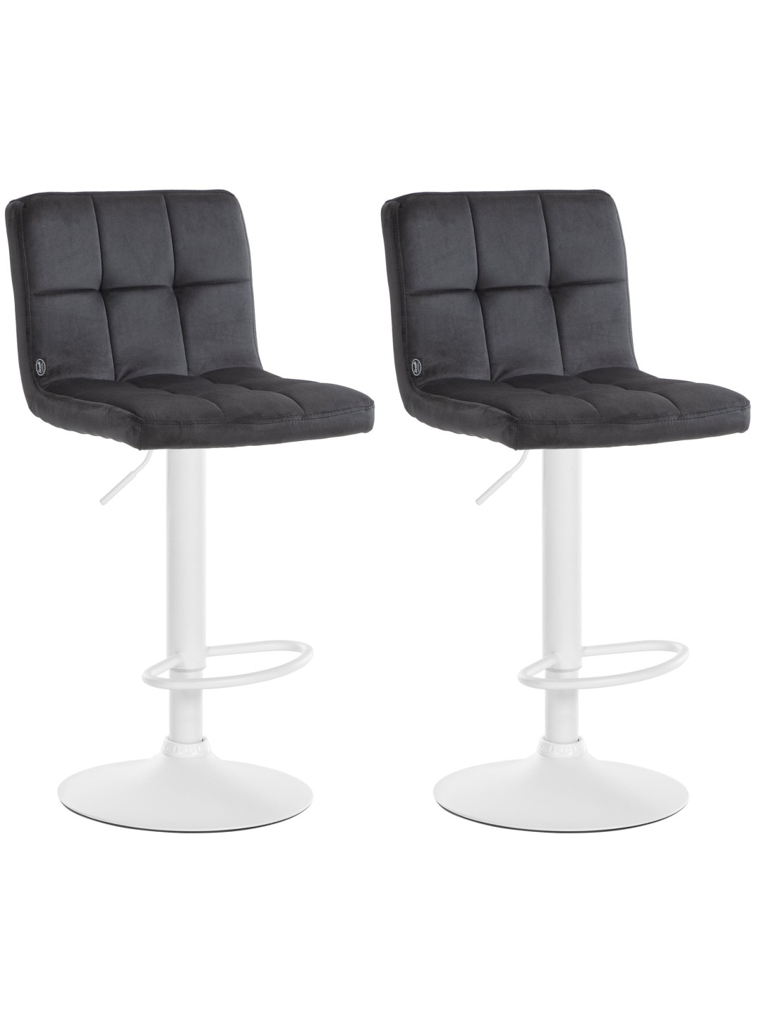 Set van 2 barkrukken Peru fluweel, zwart