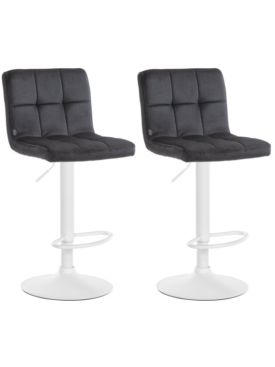 Set van 2 barkrukken Peru fluweel, zwart Set van 2 barkrukken Peru fluweel, zwart