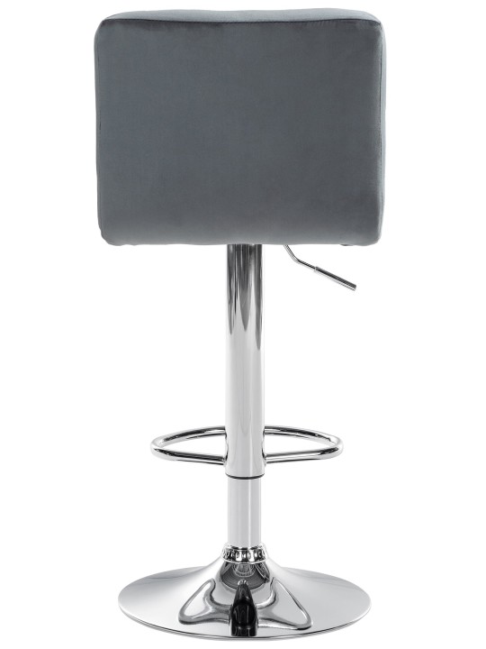 Set van 2 barkrukken Peru fluweel chroom, donkergrijs