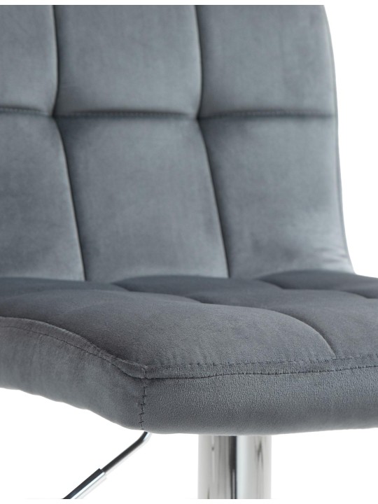 Set van 2 barkrukken Peru fluweel chroom, donkergrijs