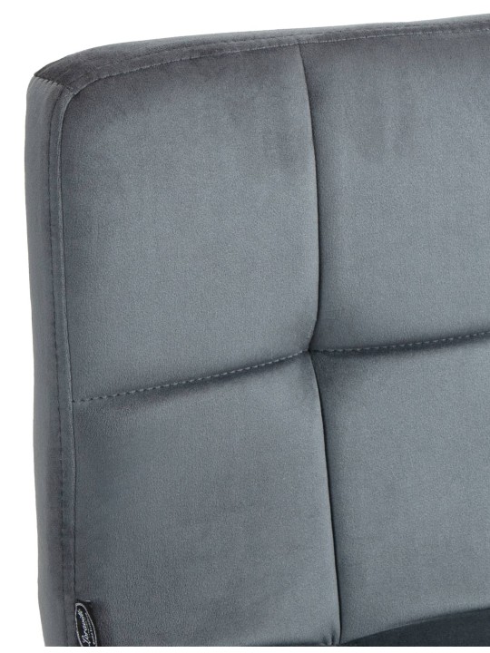 Set van 2 barkrukken Peru fluweel chroom, donkergrijs