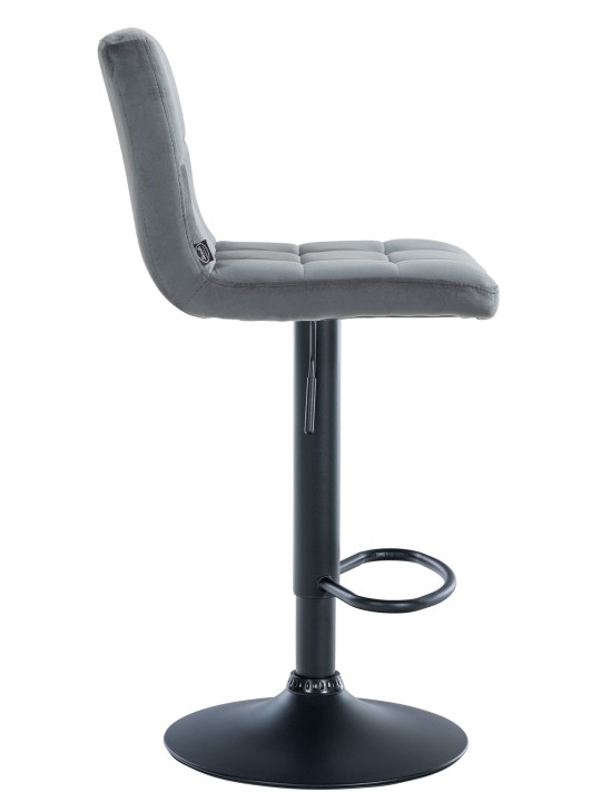 Set van 2 barkrukken Peru fluweel, donkergrijs