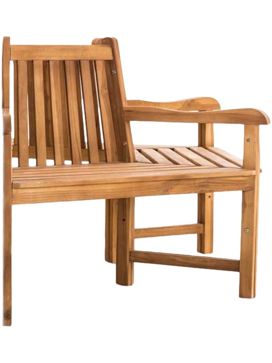 Kenna boombank met armleuning halfrond 200 cm, teak