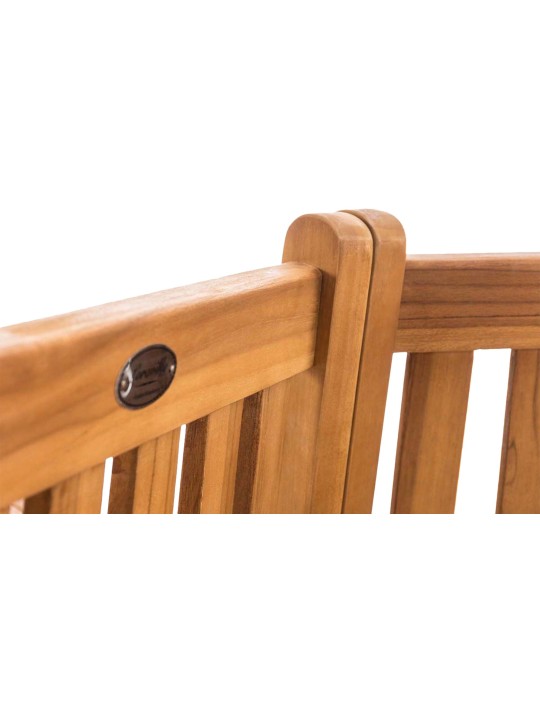 Kenna boombank met armleuning halfrond 250 cm, teak