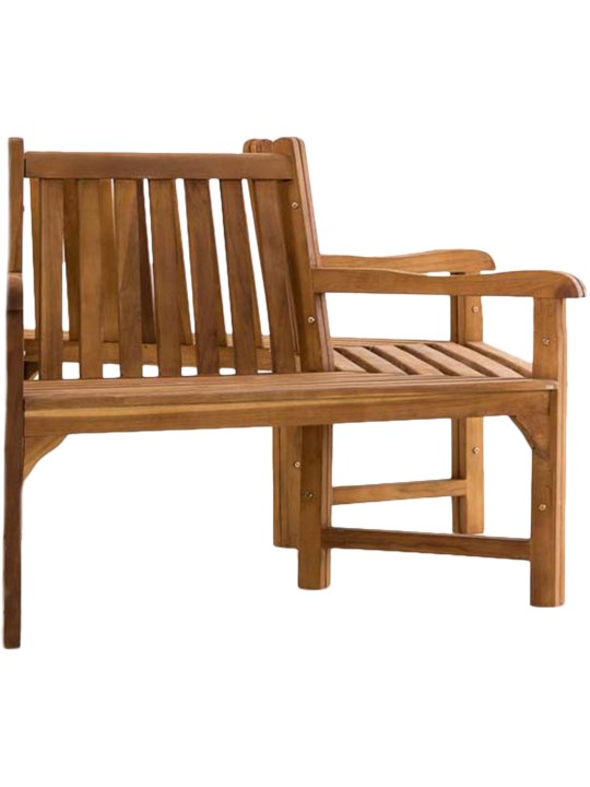 Kenna boombank met armleuning halfrond 250 cm, teak