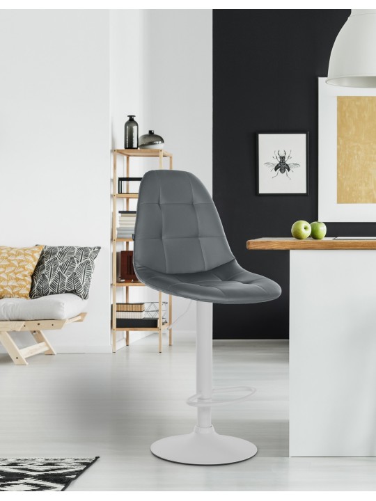 Barkruk Elmore kunstleer W, grijs