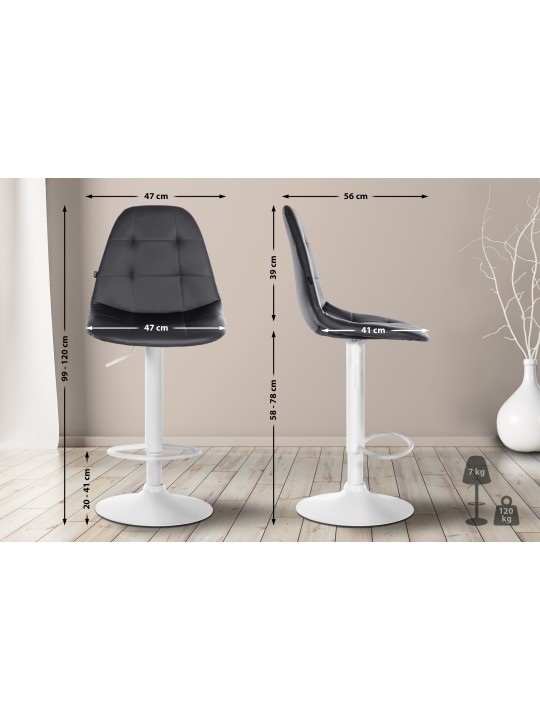 Barkruk Elmore kunstleer W, zwart