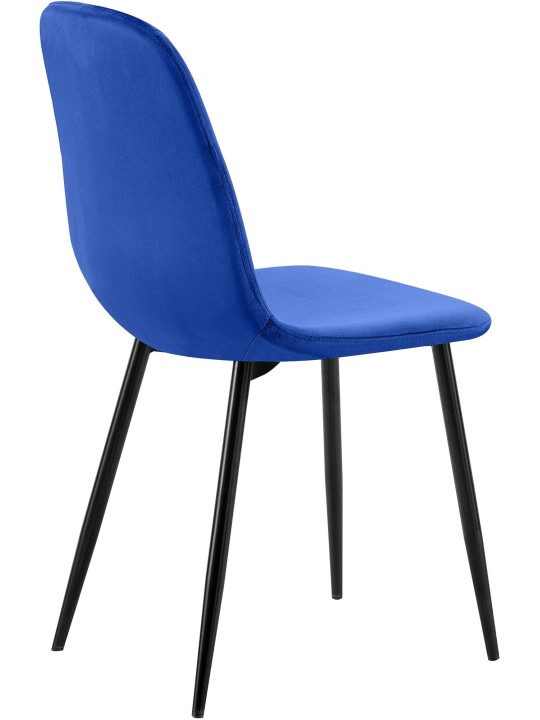 Set van 4 eetkamerstoelen Baxter fluweel, blauw